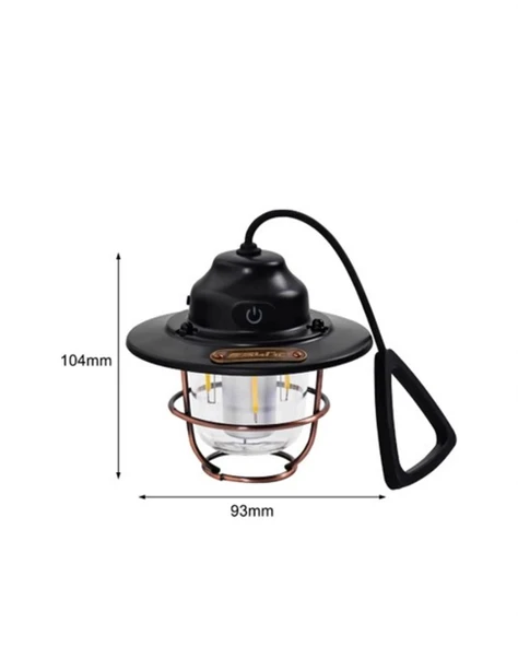 Kamp ve Bahçe İçin Retro LED Fener – Sıcak Işık, Uzun Ömürlü Batarya - Resim 3