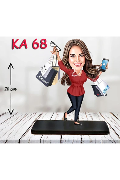 Kişiye Özel Ahşap Biblo - Süslü Kadın Karikatür Biblo 16 ürün görseli