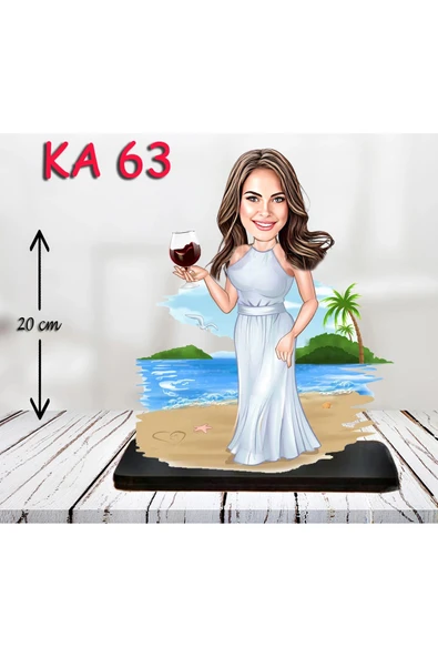 Kişiye Özel Ahşap Biblo - Süslü Kadın Karikatür Biblo 13 ürün görseli