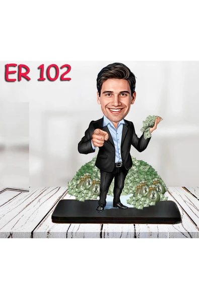 Kişiye Özel Ahşap Biblo - Masa Başı Karikatür Biblo - Erkek Biblo 12 ürün görseli