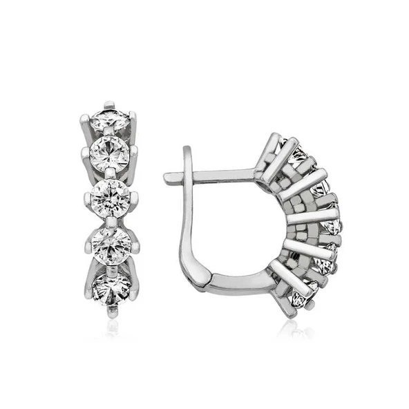 925 Ayar Gümüş 5 Taş Küpe ürün görseli 1