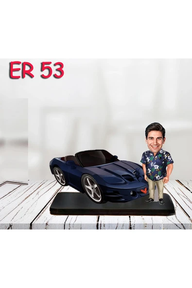 Kişiye Özel Ahşap Biblo - Araba Kullanan Erkek Karikatür Biblo 20 ürün görseli