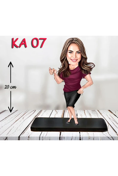 Kişiye Özel Ahşap Biblo - Kadın Karikatür Biblo - Kadın Biblo ürün görseli