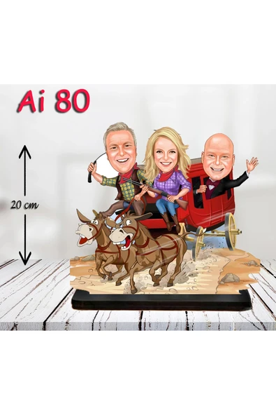 Kişiye Özel Ahşap Biblo - Aile Karikatür Biblo - 3 Kişilik Aile Biblo 22 ürün görseli