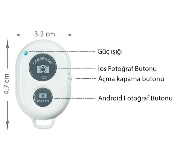 Sanger SG-R01 Telefon Bluetooth Kumanda Beyaz - Resim 4