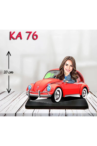 Kişiye Özel Ahşap Biblo - Araba Kullanan Kadın Karikatür Biblo ürün görseli