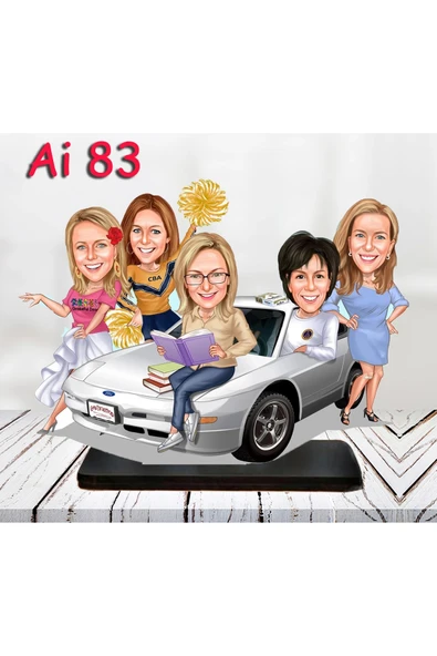 Kişiye Özel Ahşap Biblo - Aile Karikatür Biblo - 5 Kişilik Aile Biblo 11 ürün görseli