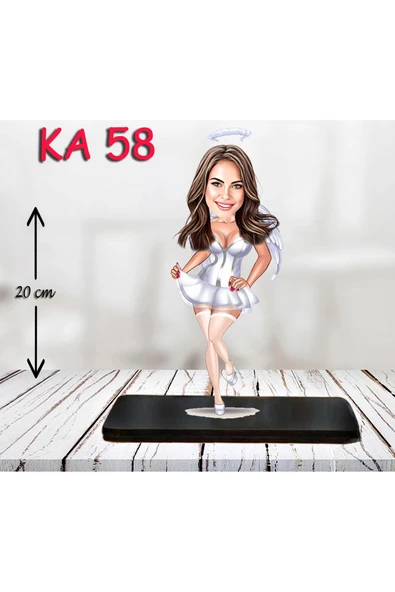 Kişiye Özel Ahşap Biblo - Sağlıkçı Kadın Karikatür Biblo - Doktor Biblo ürün görseli