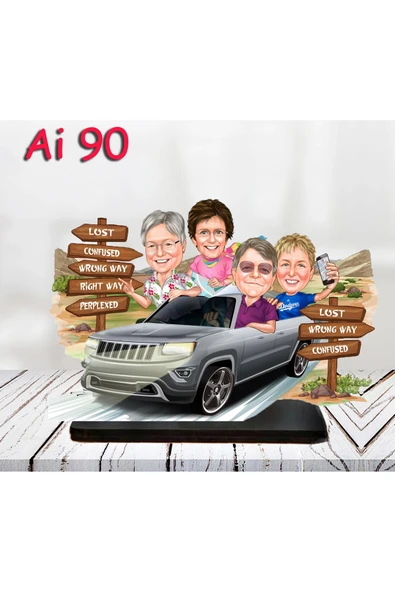 Kişiye Özel Ahşap Biblo - Aile Karikatür Biblo - 5 Kişilik Aile Biblo 13 ürün görseli