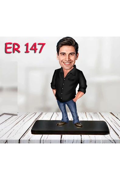 Kişiye Özel Ahşap Biblo - Erkek Karikatür Biblo - Erkek Biblo 12 ürün görseli