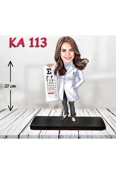 Kişiye Özel Ahşap Biblo - Sağlıkçı Kadın Karikatür Biblo - Doktor Biblo 5 ürün görseli