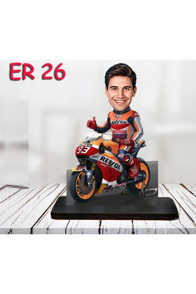 Kişiye Özel Ahşap Biblo - Motor Kullanan Erkek Karikatür Biblo 11 ürün görseli