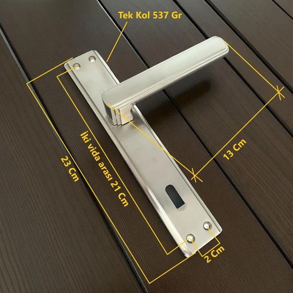İbiza Mat İnox Full Zamak Elegant Aynalı Oda Kapı Kolu 1 Takım - Resim 2