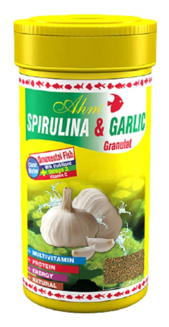 Ahm Spirulina Garlic Sarımsaklı Balık Yemi 250 ml