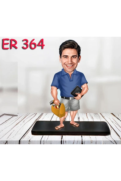 Kişiye Özel Ahşap Biblo - Erkek Meslek Karikatür Biblo 4 ürün görseli