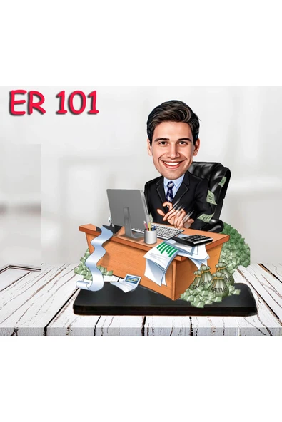 Kişiye Özel Ahşap Biblo - Masa Başı Karikatür Biblo - Erkek Biblo 11 ürün görseli