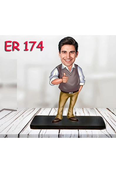 Kişiye Özel Ahşap Biblo - Erkek Karikatür Biblo - Erkek Biblo 39 ürün görseli