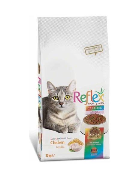 Reflex Multi Color Renkli Taneli Tavuklu Yetişkin Kedi Maması 15 KG - Resim 3