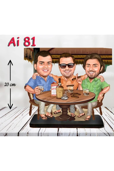 Kişiye Özel Ahşap Biblo - Aile Karikatür Biblo - 3 Kişilik Aile Biblo 23 ürün görseli