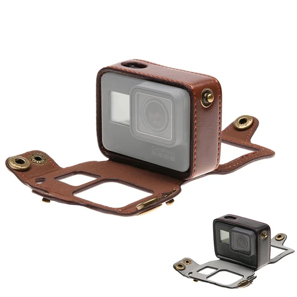 Gopro Hero 5 6 Askılı Deri Kılıf - Resim 2
