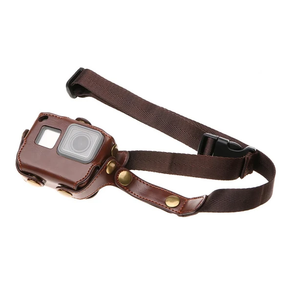 Gopro Hero 5 6 Askılı Deri Kılıf - Resim 3