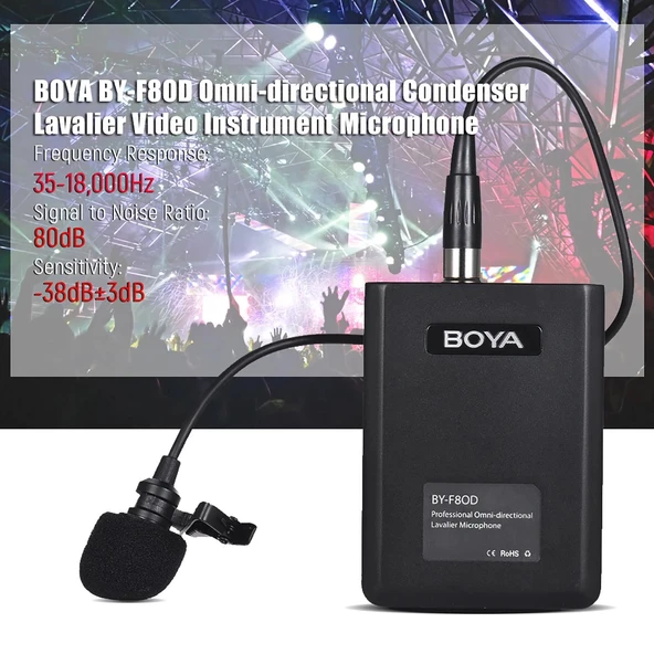 Boya BY-F8OD Çok Yönlü Akustik Vokal Yaka Mikrofon - Resim 3