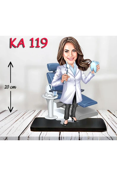 Kişiye Özel Ahşap Biblo - Sağlıkçı Kadın Karikatür Biblo - Doktor Biblo 11 ürün görseli