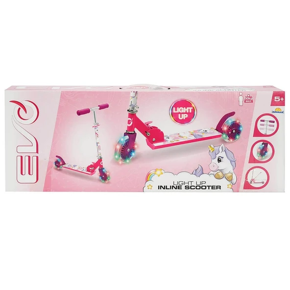 Evo 2 Tekerlekli Katlanabilir Unicorn Inline Işıklı Scooter - 4