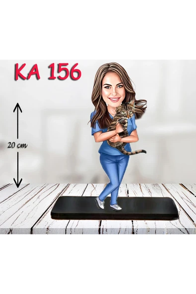 Kişiye Özel Ahşap Biblo - Sağlıkçı Kadın Karikatür Biblo - Doktor Biblo 12 ürün görseli