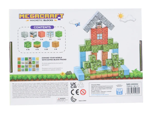 Megacraft Orman ve Ev Temalı Mıknatıslı Bloklar 88 Parça - Resim 3
