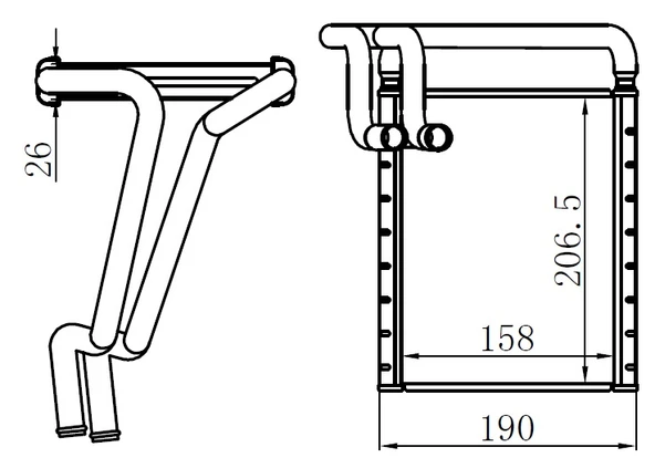 KALORİFER BRAZİNG HEATER 158X216.5X26 ELANTRA 1.6CRDİ/1.6İ - İ30 / CEED 2010 77652 97138-A5000 ürün görseli