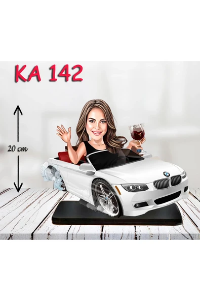 Kişiye Özel Ahşap Biblo - Araba Kullanan Kadın Karikatür Biblo 3 ürün görseli