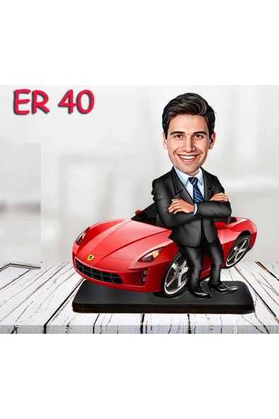 Kişiye Özel Ahşap Biblo - Araba Kullanan Erkek Karikatür Biblo 7 ürün görseli