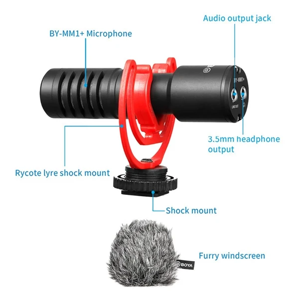 Boya BY-MM1+ Condenser Shotgun Mikrofon - Resim 2