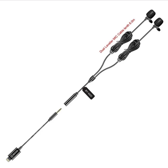 Boya BY-M2D Lisanslı Iphone İkili Yaka Mikrofonu - Resim 2