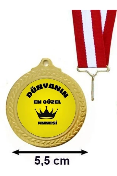 Dünyanın En Güzel Annesi Madalyası - Anneler Günü Madalyası ürün görseli