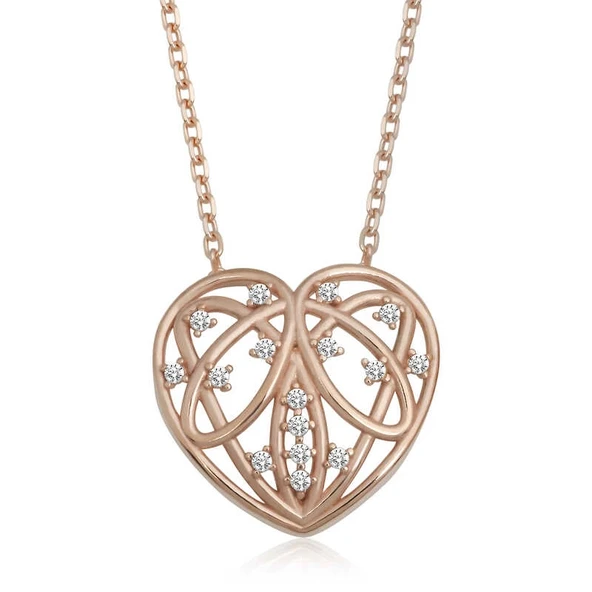 925 Ayar Gümüş Bombeli Kalp Kadın Gümüş Kolye ürün görseli 1