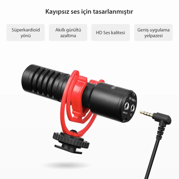 Boya BY-MM1+ Condenser Shotgun Mikrofon - Resim 4