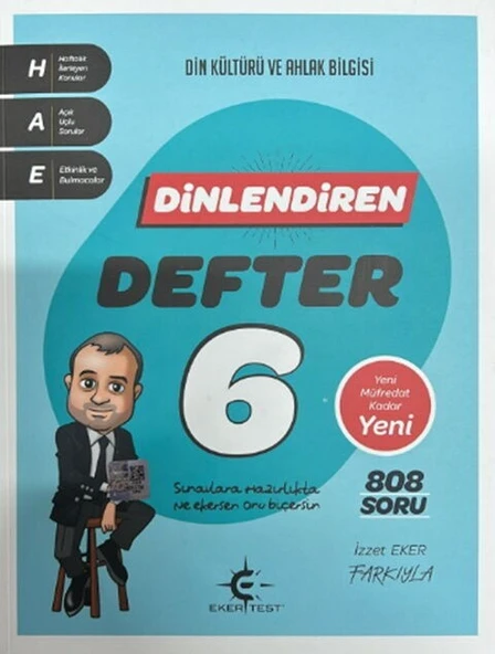 6. Sınıf Din Kültürü ve Ahlak Bilgisi Dinlendiren Konu Anlatımlı Defter Eker Test