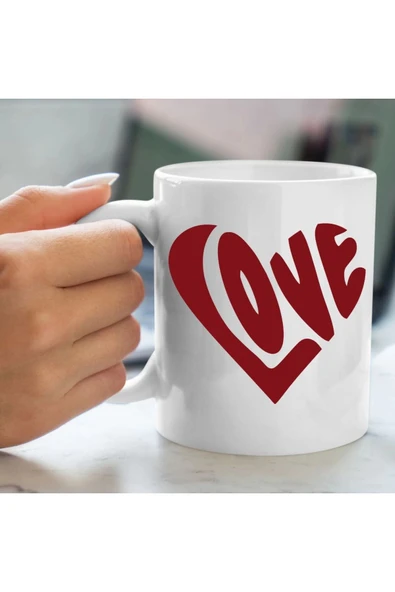 Sevgililer Günü Bardağı - Kalpli Bardak ürün görseli