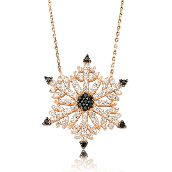 925 Ayar Gümüş Kar Tanesi Bayan Gümüş Kolye ürün görseli 1