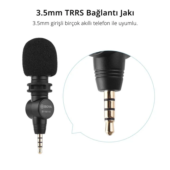 Boya BY-M110 Kompakt 3.5mm Telefon Mikrofonu - Resim 2