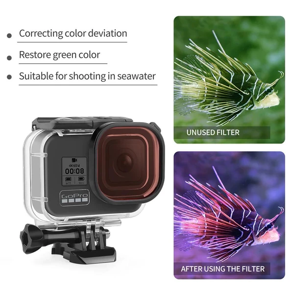 Sanger GO181 Gopro Hero 9 Black Kırmızı Filtre - Resim 4