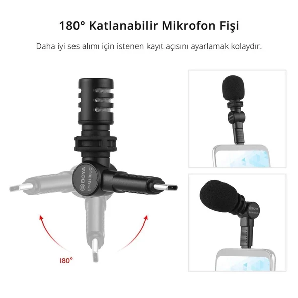 Boya BY-M100UC Kompakt Type-c Telefon Mikrofonu - Resim 3