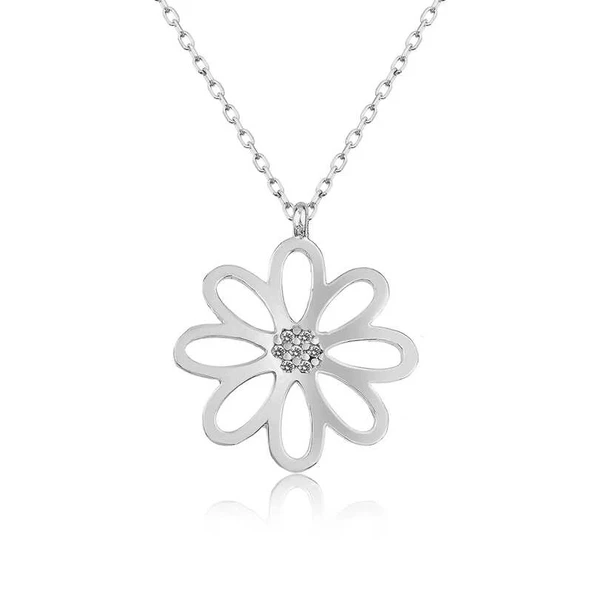 925 Ayar Gümüş Çiçek Bayan Gümüş Kolye ürün görseli 1