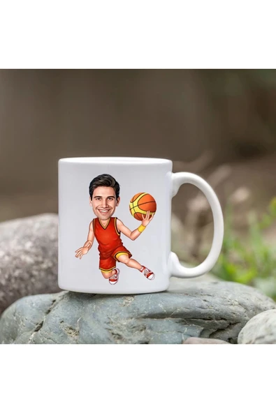 Kişiye Özel Bardak - Karikatür Bardak - Basketbolcu Bardak ürün görseli