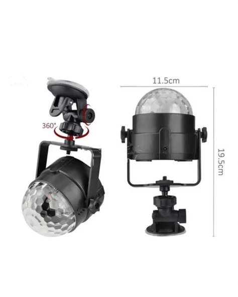 Müzik Ritmine Uyumlu 7 Modlu Renkli Disko Topu Işığı - Resim 4