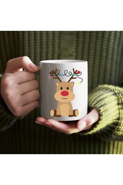 Yılbaşı Hediyesi - Yeni Yıl Bardağı - Geyikli Bardak ürün görseli