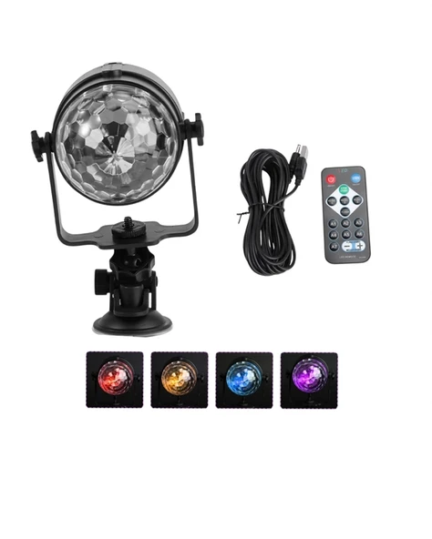 Müzik Ritmine Uyumlu 7 Modlu Renkli Disko Topu Işığı - Resim 5