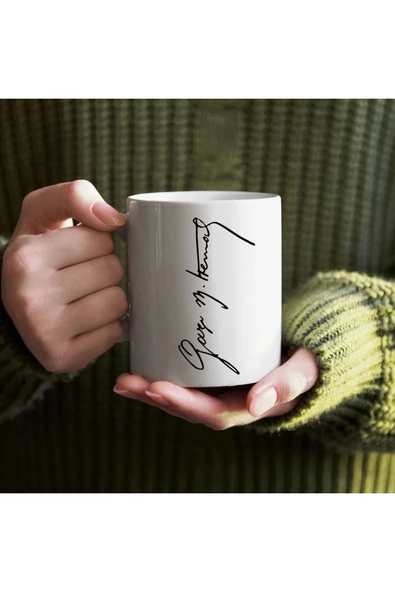 Atatürk İmzalı Bardak - İmza Model Bardak ürün görseli